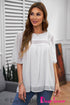 Flutter Sleeves Sheer Textured Babydoll Top